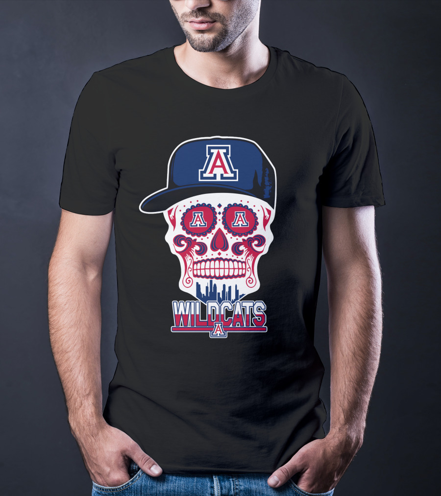 Arizona Wildcats A Logo Skull Wildcats T-Shirt