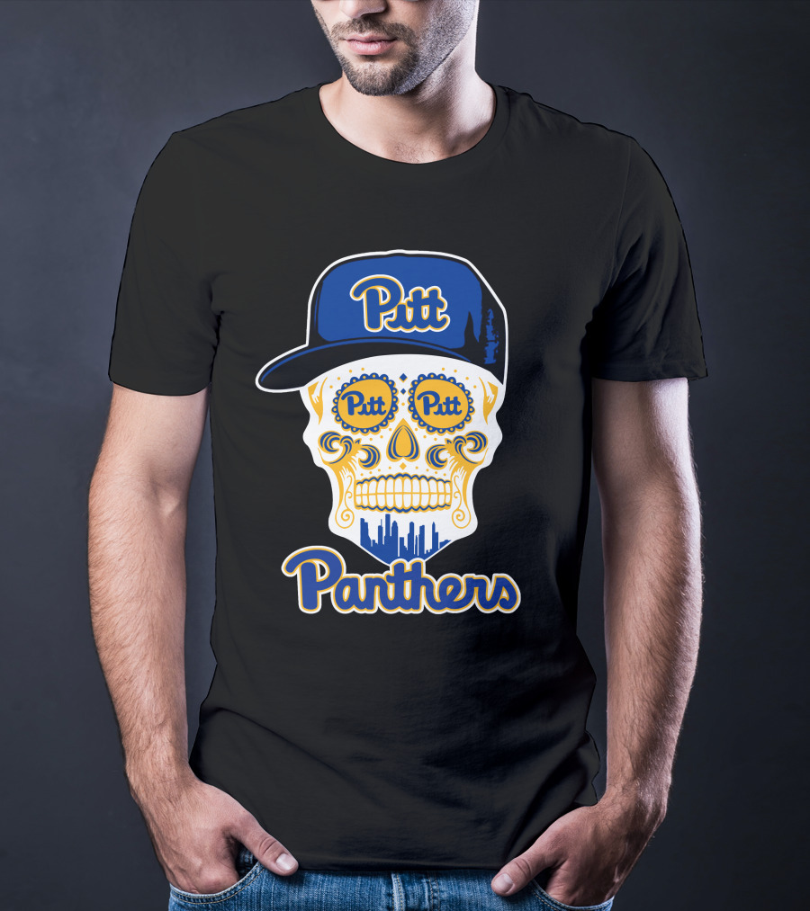 Pittsburgh Panthers Pitt Skull With Hat T-Shirt