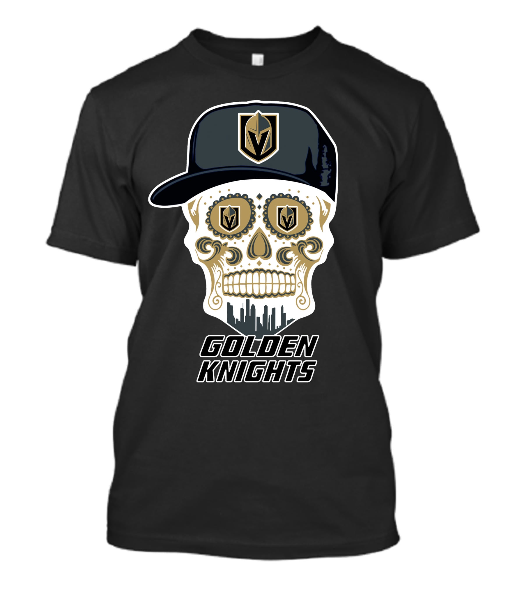 Golden Knights Skull Cap Logo Fun T-Shirt