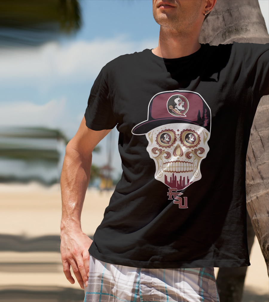 Florida State Seminoles Skull With Logo And Fsu T-Shirt