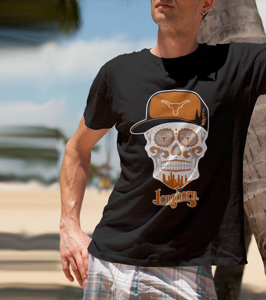 Longhorn Skull Texas Baseball Hat T-Shirt