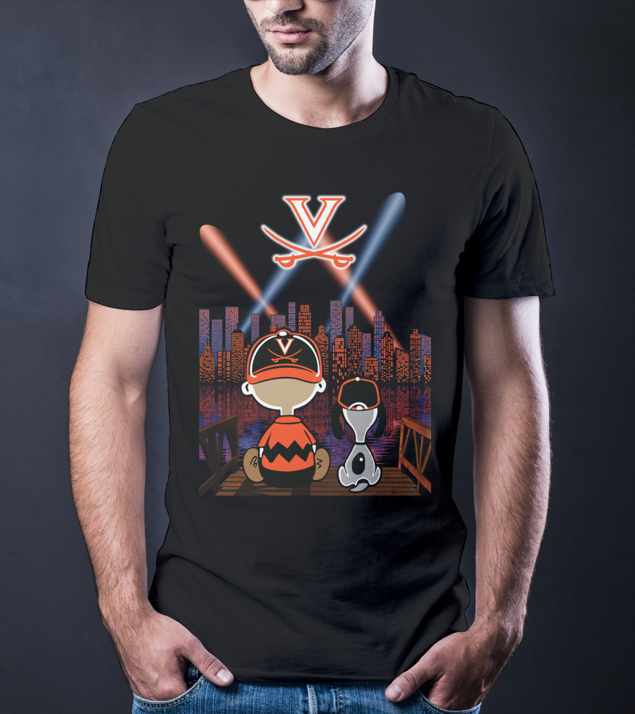 Virginia Cavaliers Snoopy City Night Skyline T-Shirt