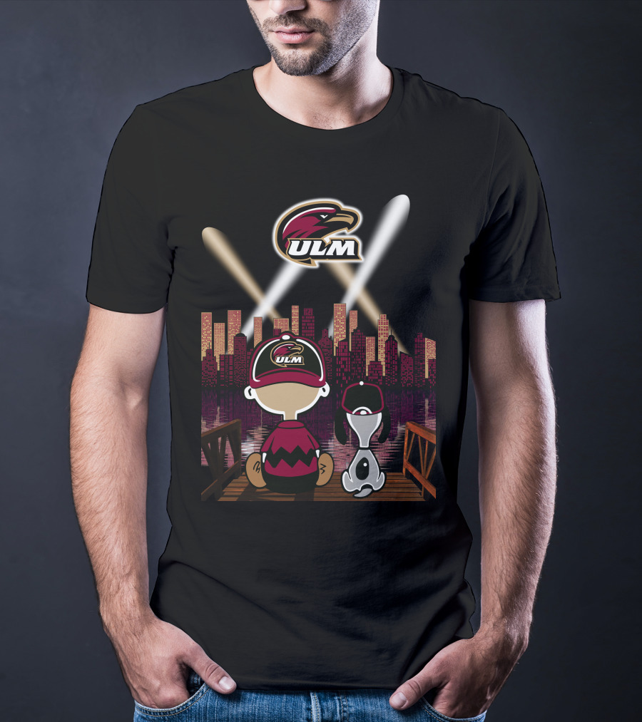 Ulm Warhawks City Skyline Night Lights Retro Style T-Shirt