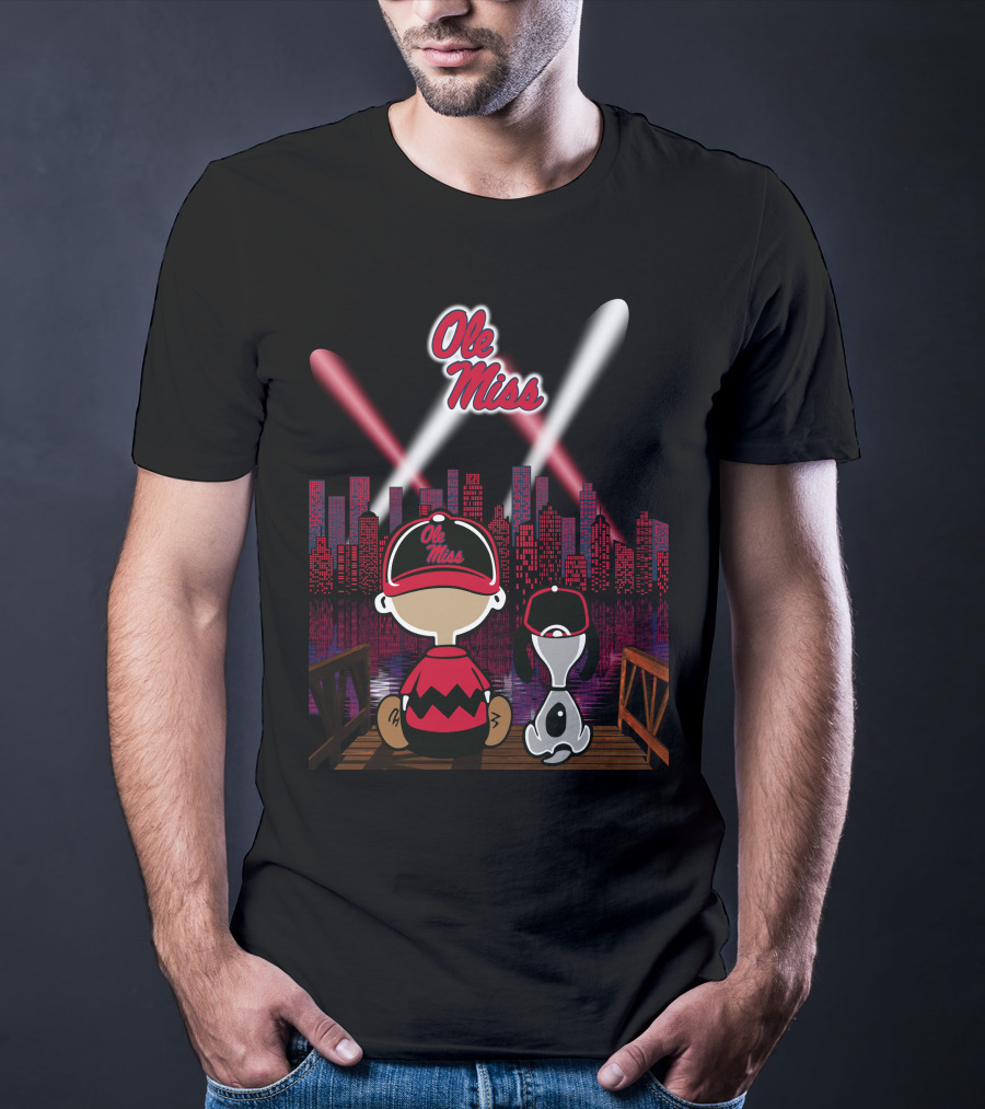 Ole Miss Rebels 38 City Skyline Night Lights T-Shirt
