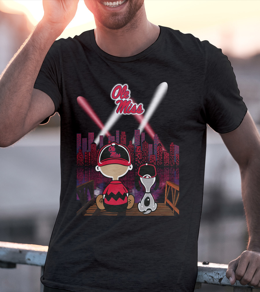 Ole Miss Rebels 38 City Skyline Night Lights T-Shirt