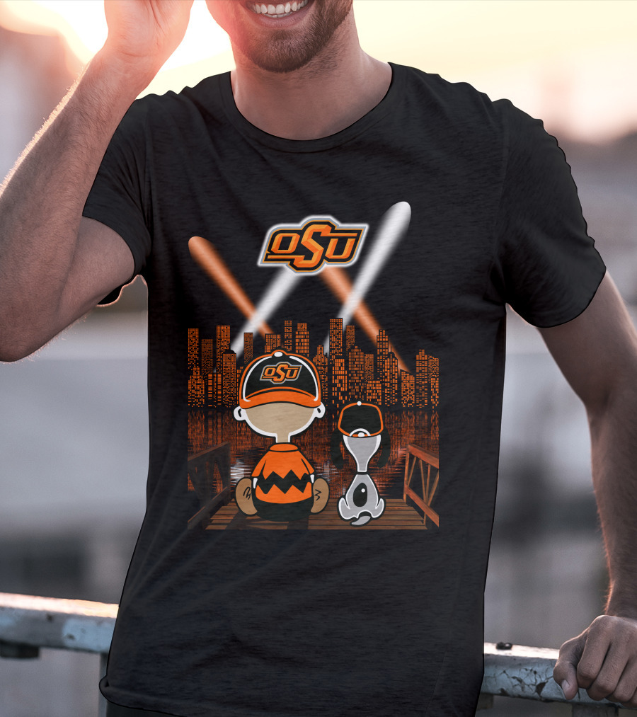 Osu Oklahoma State Cowboys Nighttime City Skyline T-Shirt