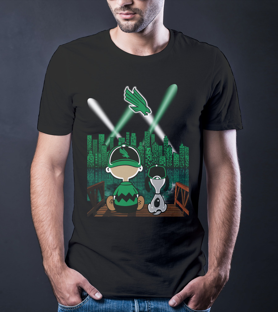 North Texas Mean Green Downtown Skyline By Night T-Shirt