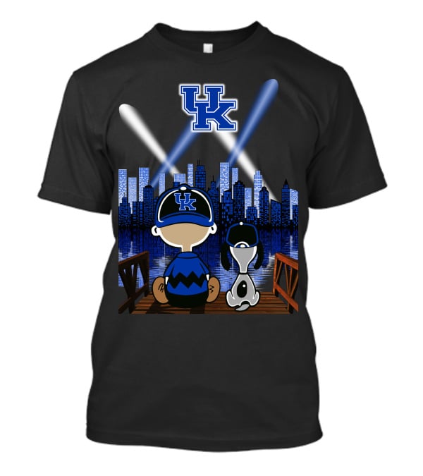Uk Wildcats Nighttime Cityscape With Cartoon Characters T-Shirt