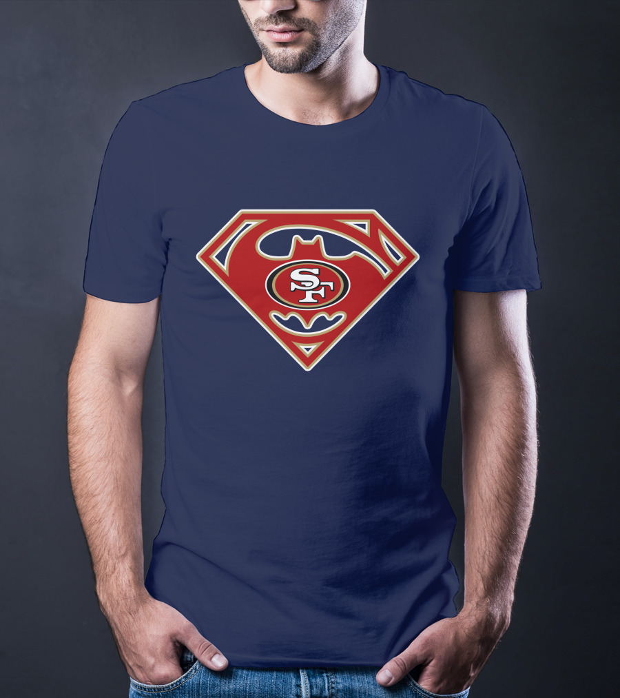 San Francisco 49ers Batman Superman Logo Mix T-Shirt