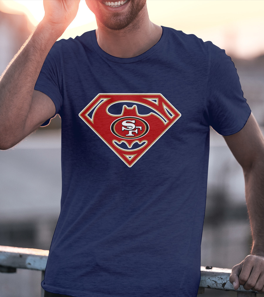 San Francisco 49ers Batman Superman Logo Mix T-Shirt