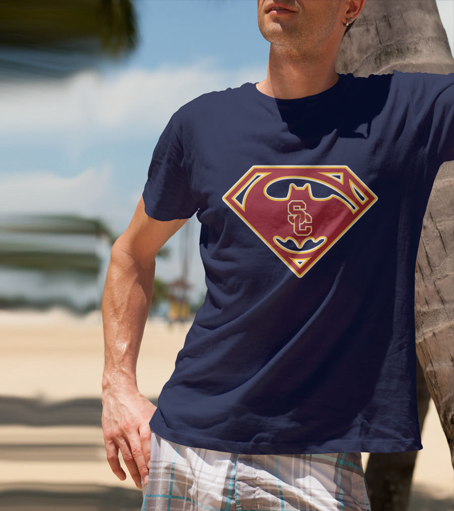 Usc Trojans Sc Badge Superhero T-Shirt