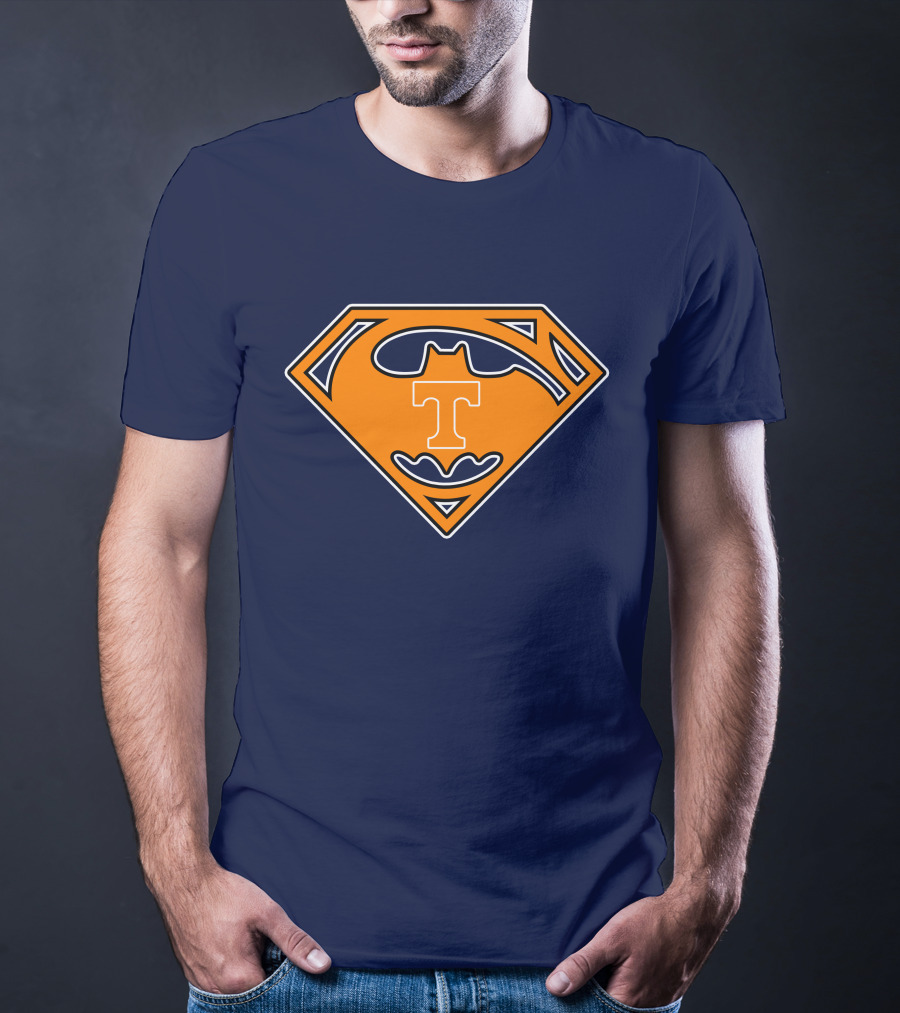 Superman Batman Tennessee Volunteers Logo T-Shirt