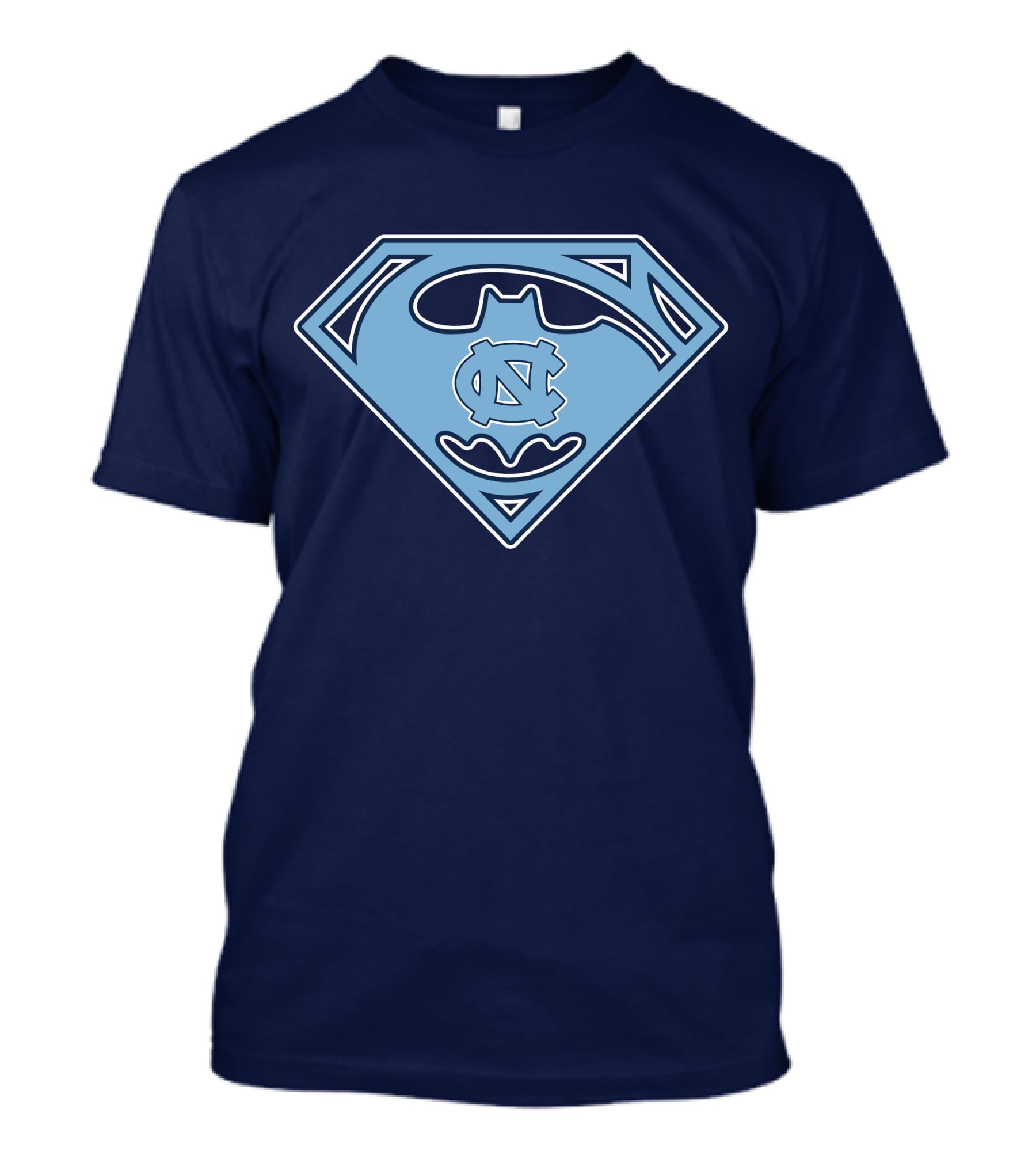 North Carolina Tar Heels Superman Batman Logo Mashup T-Shirt