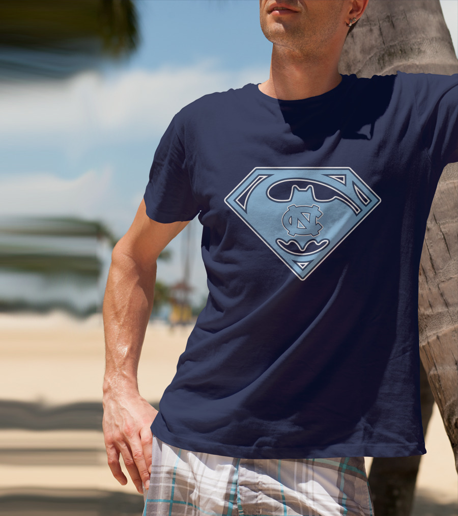 North Carolina Tar Heels Superman Batman Logo Mashup T-Shirt