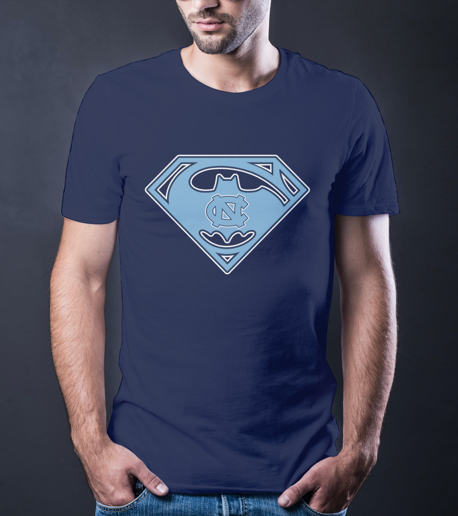 North Carolina Tar Heels Superman Batman Logo Mashup T-Shirt