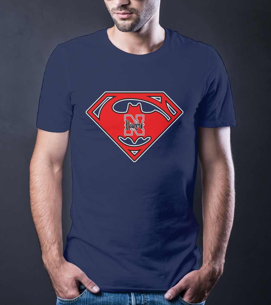 Superman Nebraska Huskers Logo T-Shirt