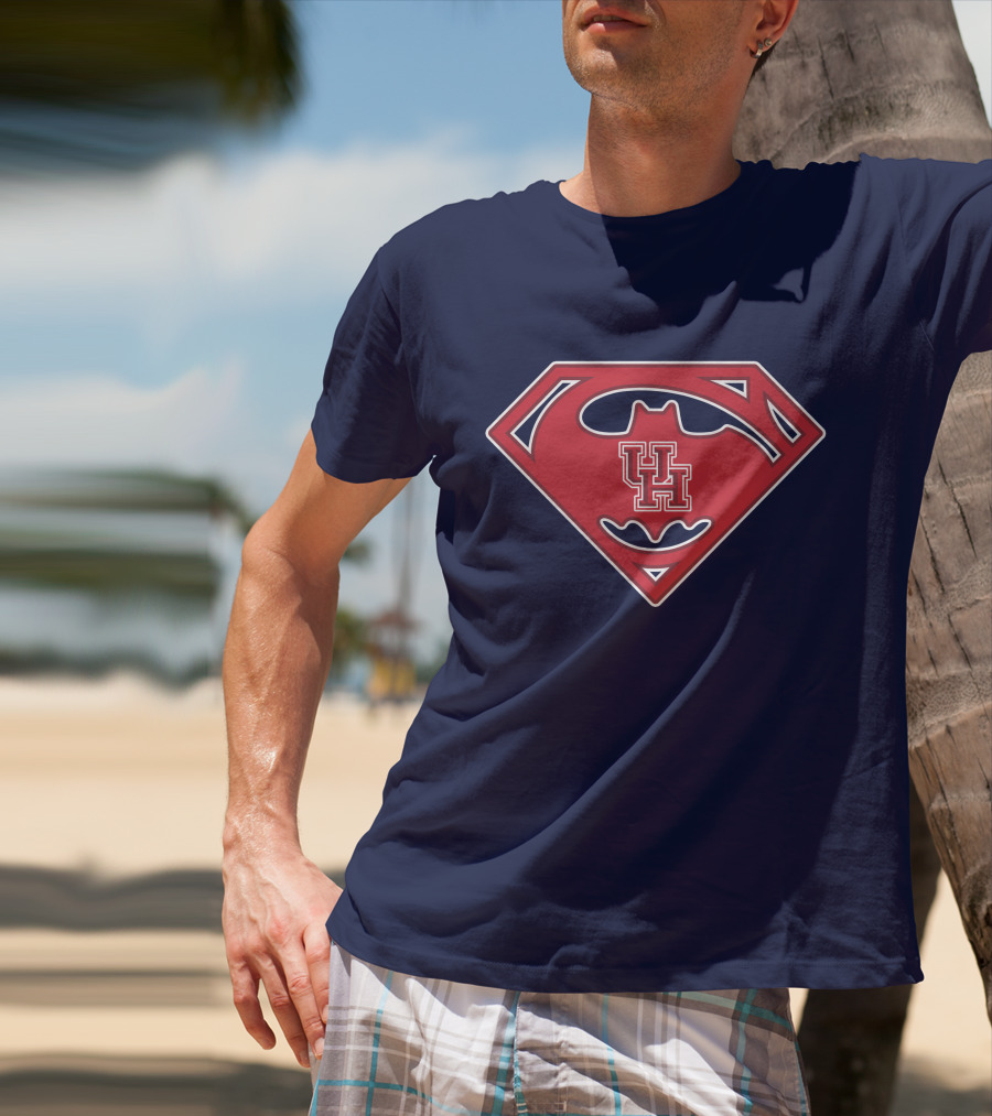 Houston Cougars Uh Logo Fusion With Superhero T-Shirt