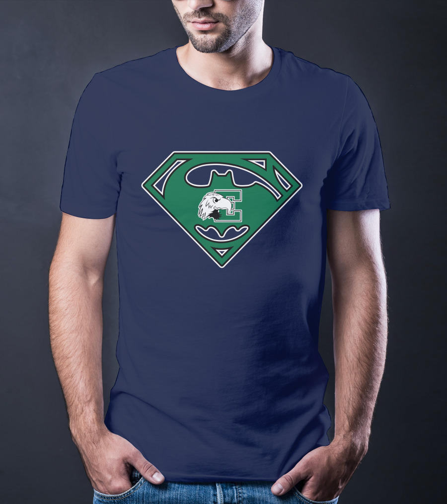 Batman Superman Logo Fusion Eastern Michigan Eagles T-Shirt