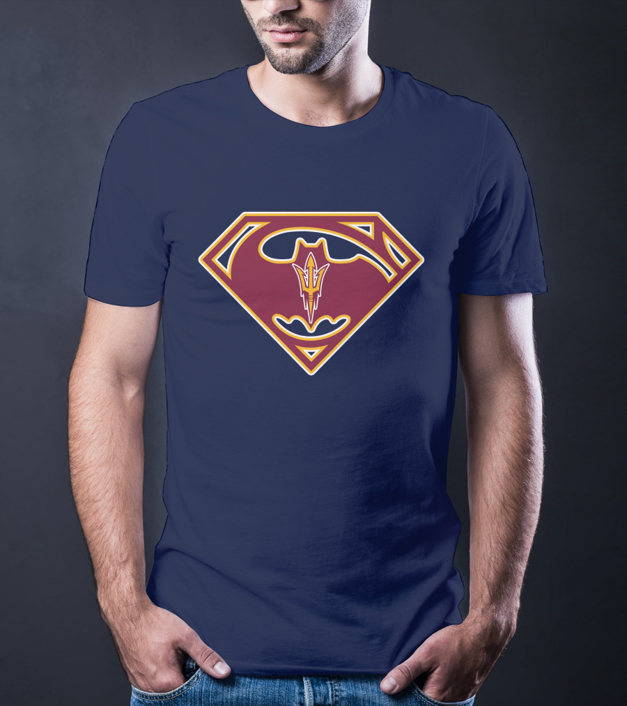 Arizona State Sun Devils Bat-Superman Logo Fusion T-Shirt