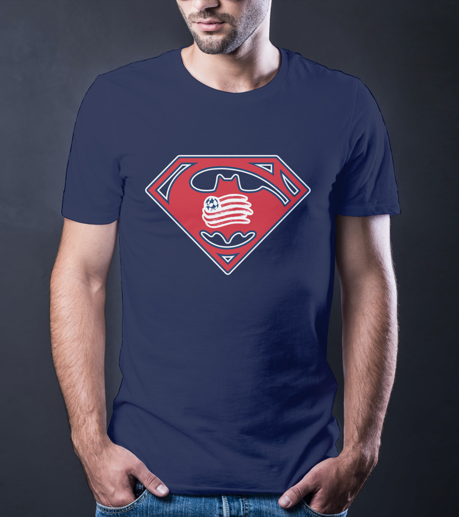 New England Revolution Superman Batman Logo Combination T-Shirt