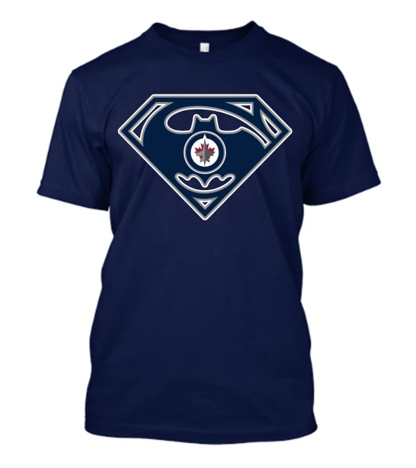 Winnipeg Jets Superman Batman Logo Combo T-Shirt