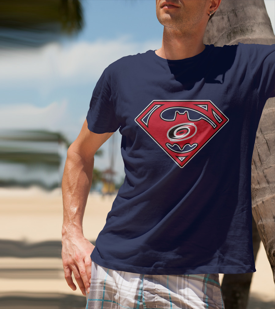 Carolina Hurricanes Logo Superman Batman Combo 154 T-Shirt