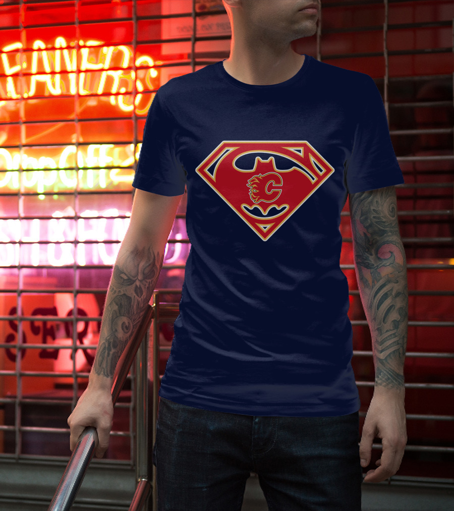 Calgary Flames Superhero Icon 155 T-Shirt