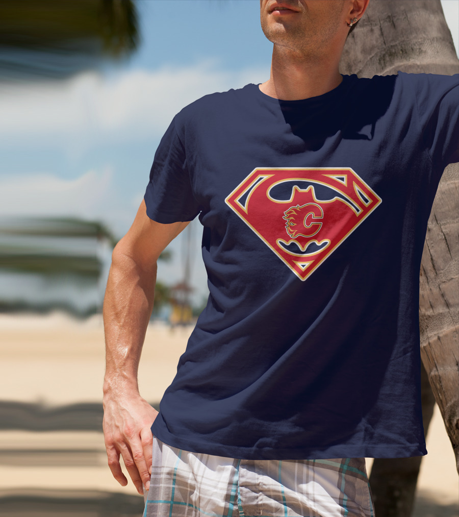 Calgary Flames Superhero Icon 155 T-Shirt
