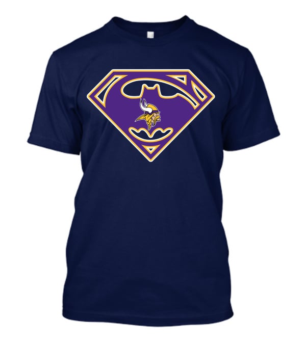 Minnesota Vikings Superman Batman Logo Mashup T-Shirt