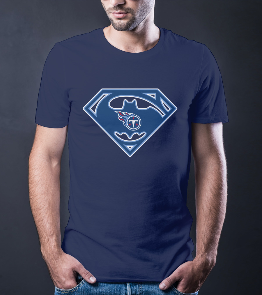 Tennessee Titans Superman Batman Logo Mashup T-Shirt