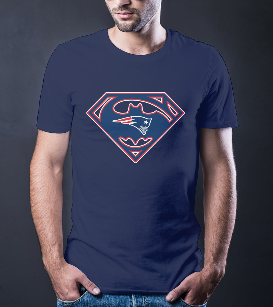 Superman Batman New England Patriots Combo T-Shirt