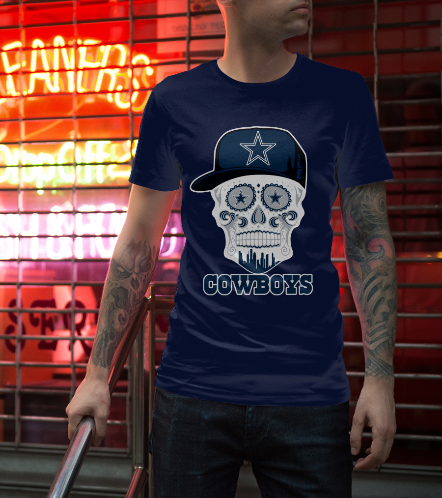 Dallas Cowboys Skull Funny Cowboys Star Hat T-Shirt