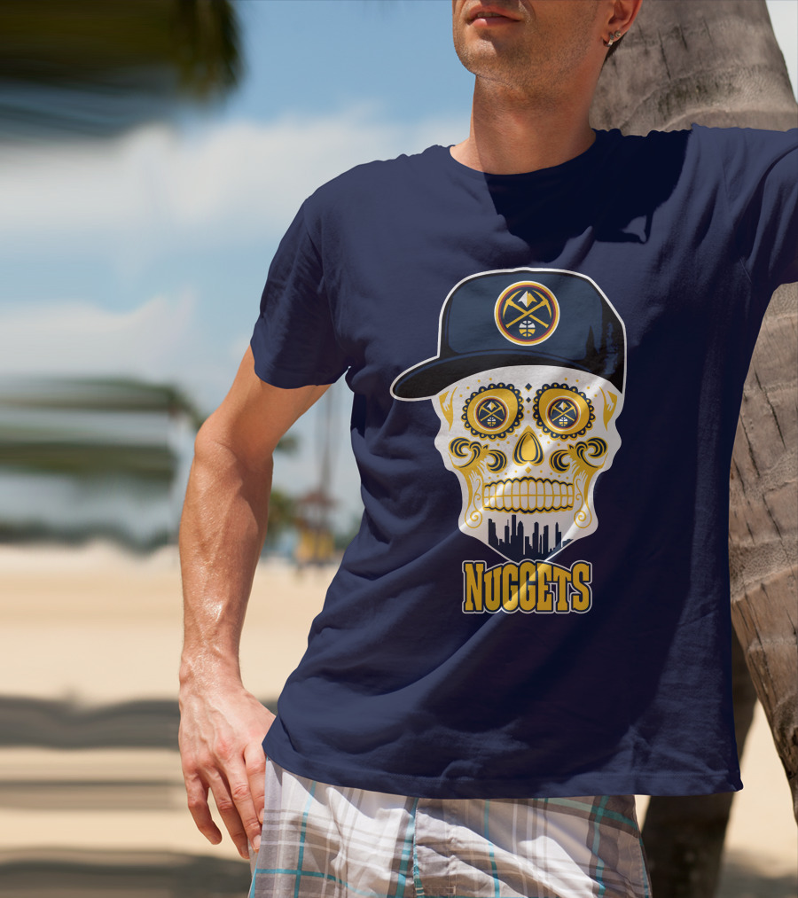 Denver Nuggets Skull With Cap T-Shirt