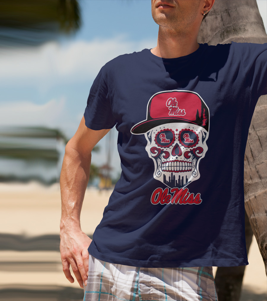 Ole Miss Sugar Skull Cap T-Shirt