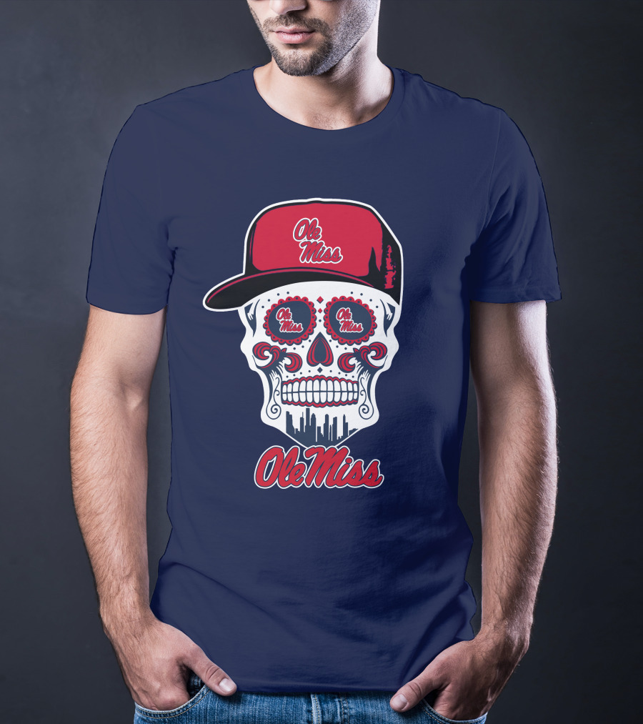 Ole Miss Sugar Skull Cap T-Shirt
