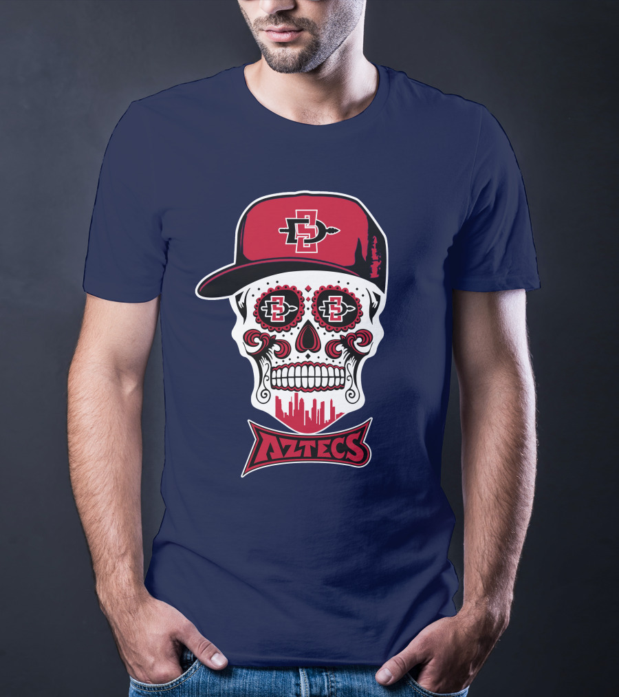 San Diego State Aztecs Skull Cap Icon With Sd Skyline T-Shirt