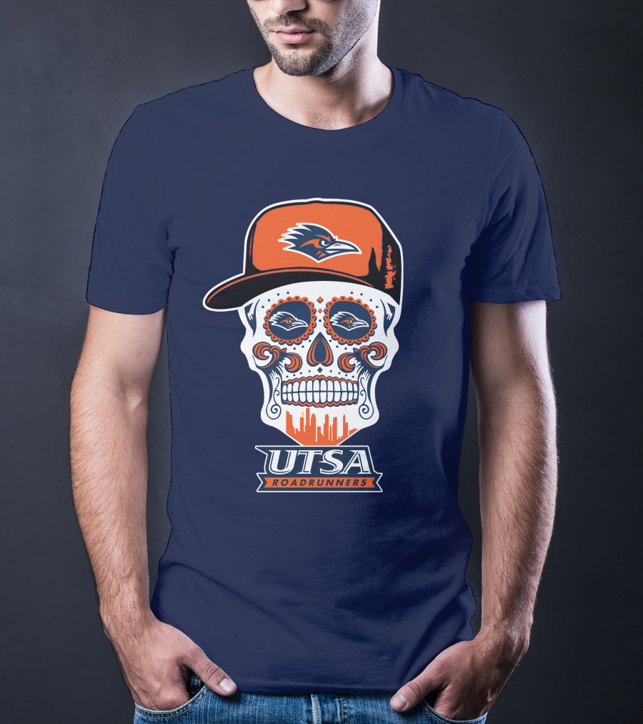 Utsa Roadrunners Sugar Skull Hat T-Shirt
