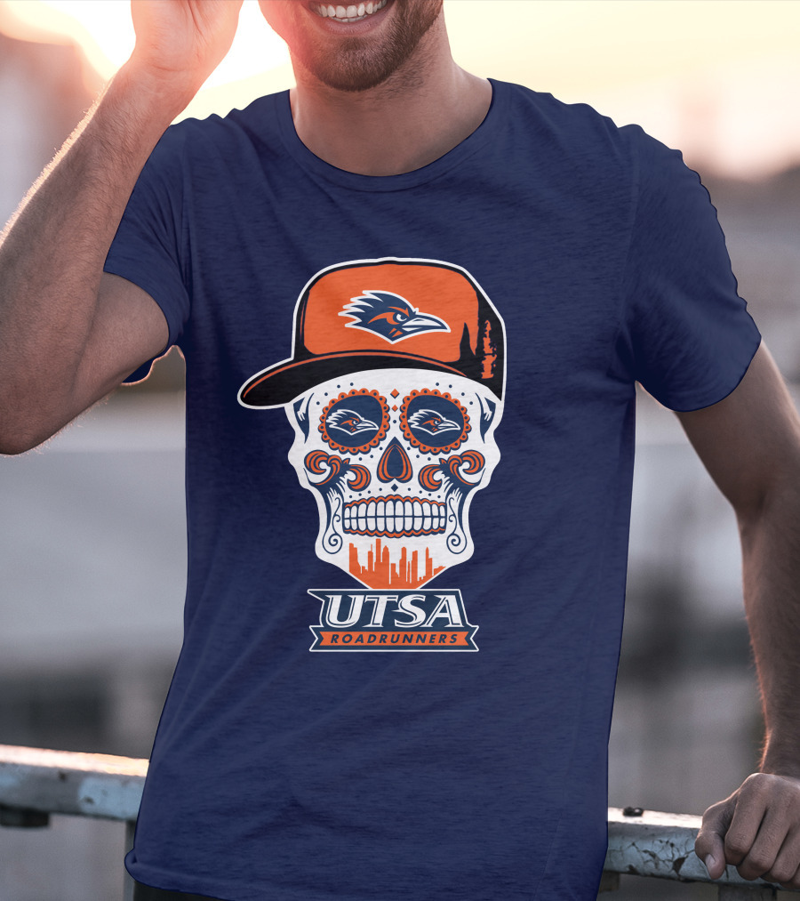 Utsa Roadrunners Sugar Skull Hat T-Shirt