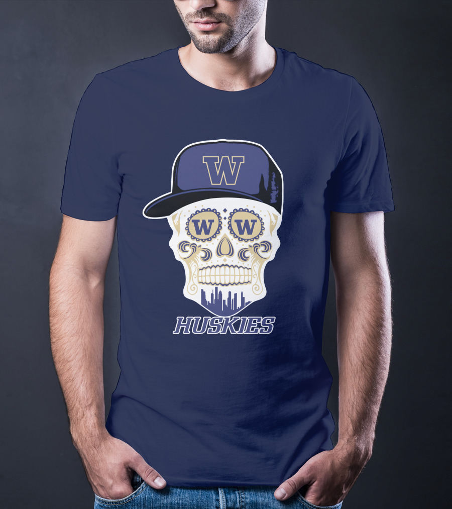 W Huskies Skull W Baseball Cap T-Shirt