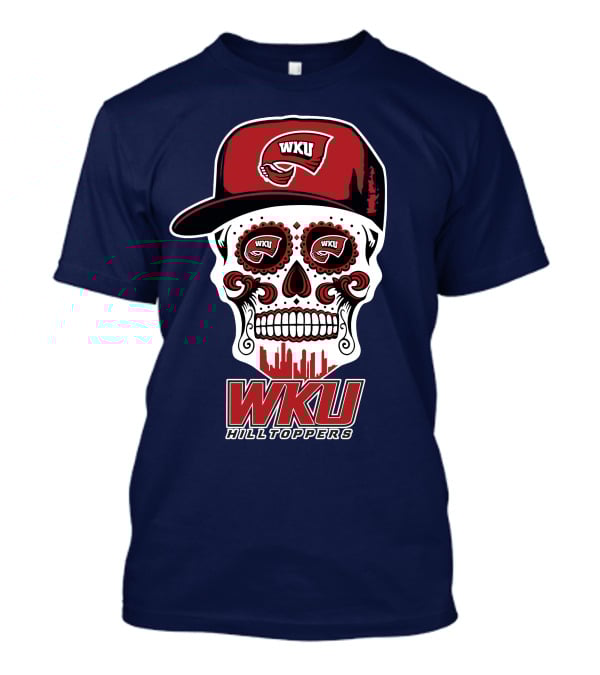 Wku Hilltoppers Sugar Skull With Hat T-Shirt