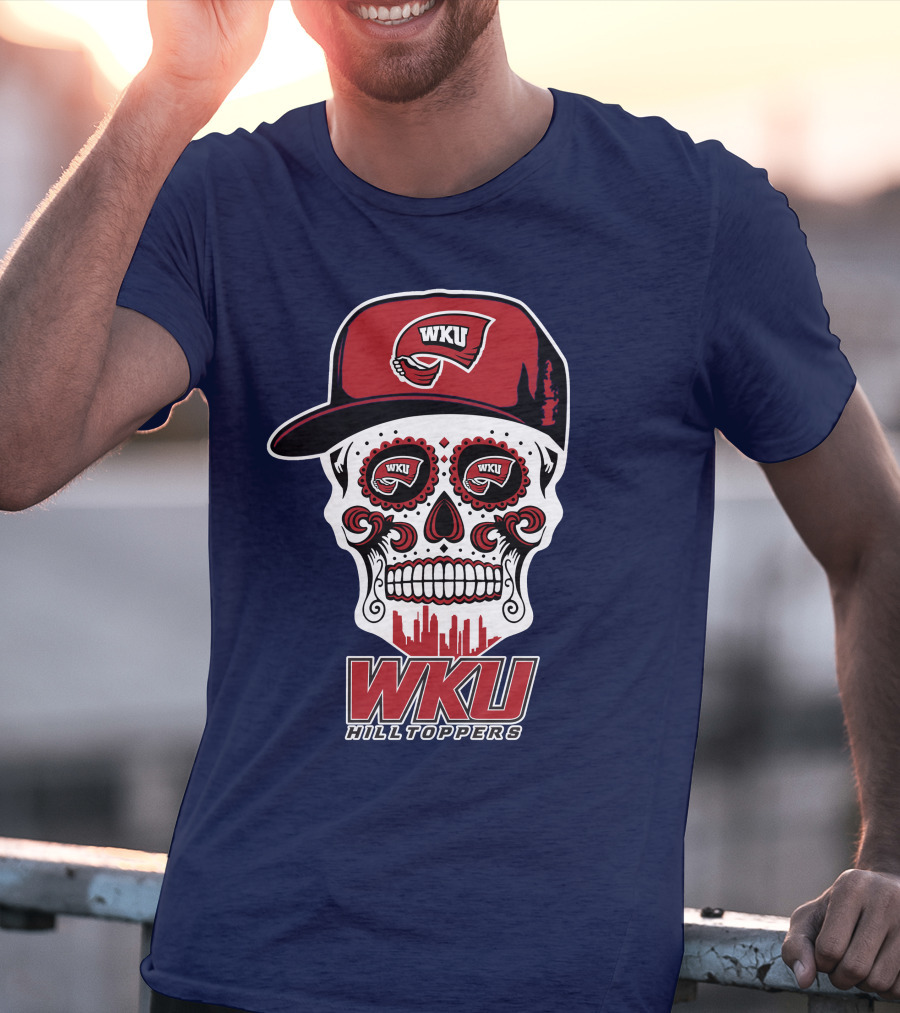 Wku Hilltoppers Sugar Skull With Hat T-Shirt