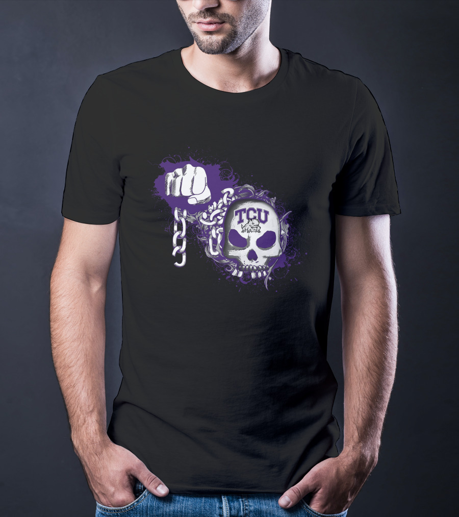 Tcu Horned Frogs Skull And Chains T-Shirt