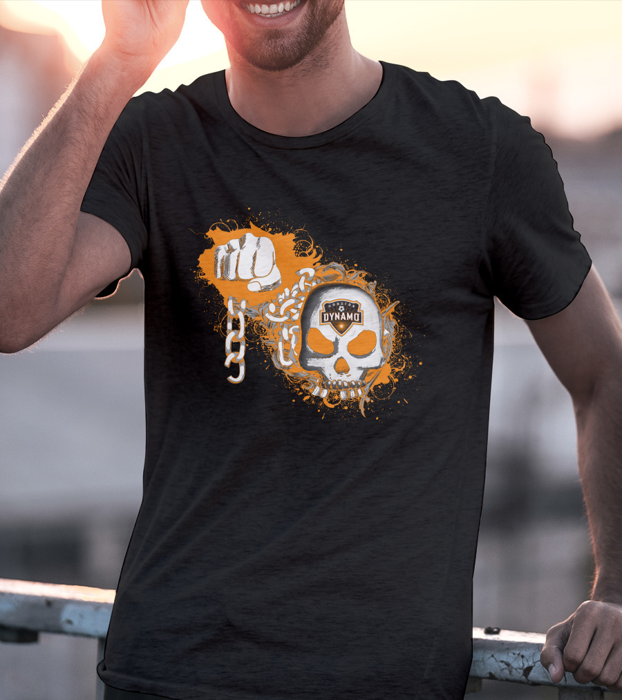 Houston Dynamo Skull And Chain Fist T-Shirt