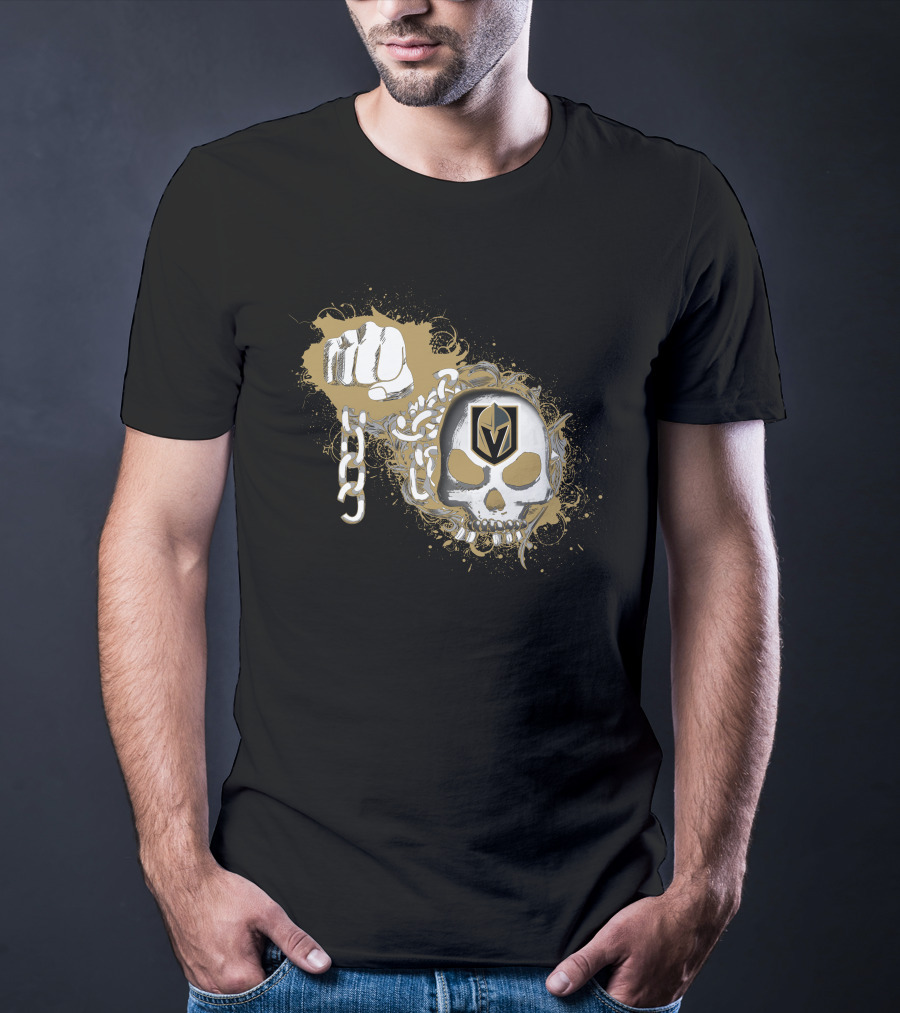Vegas Golden Knights Skull And Fist With Chains T-Shirt