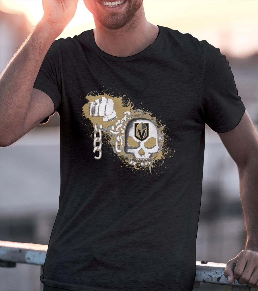 Vegas Golden Knights Skull And Fist With Chains T-Shirt
