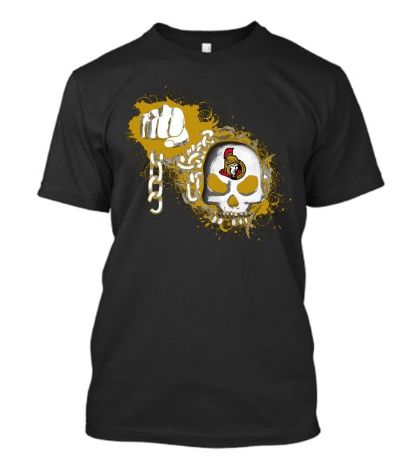 Ottawa Senators Skull And Chain Fist T-Shirt