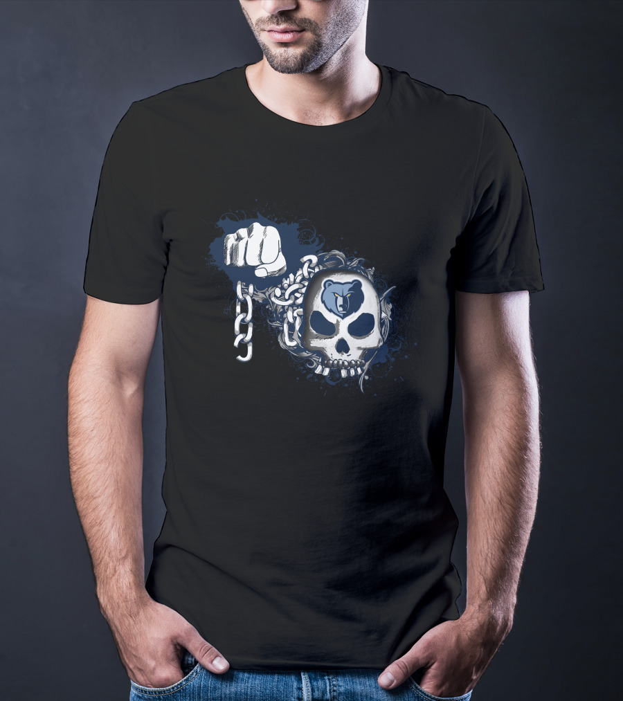 Memphis Grizzlies Skull And Chains Fist T-Shirt