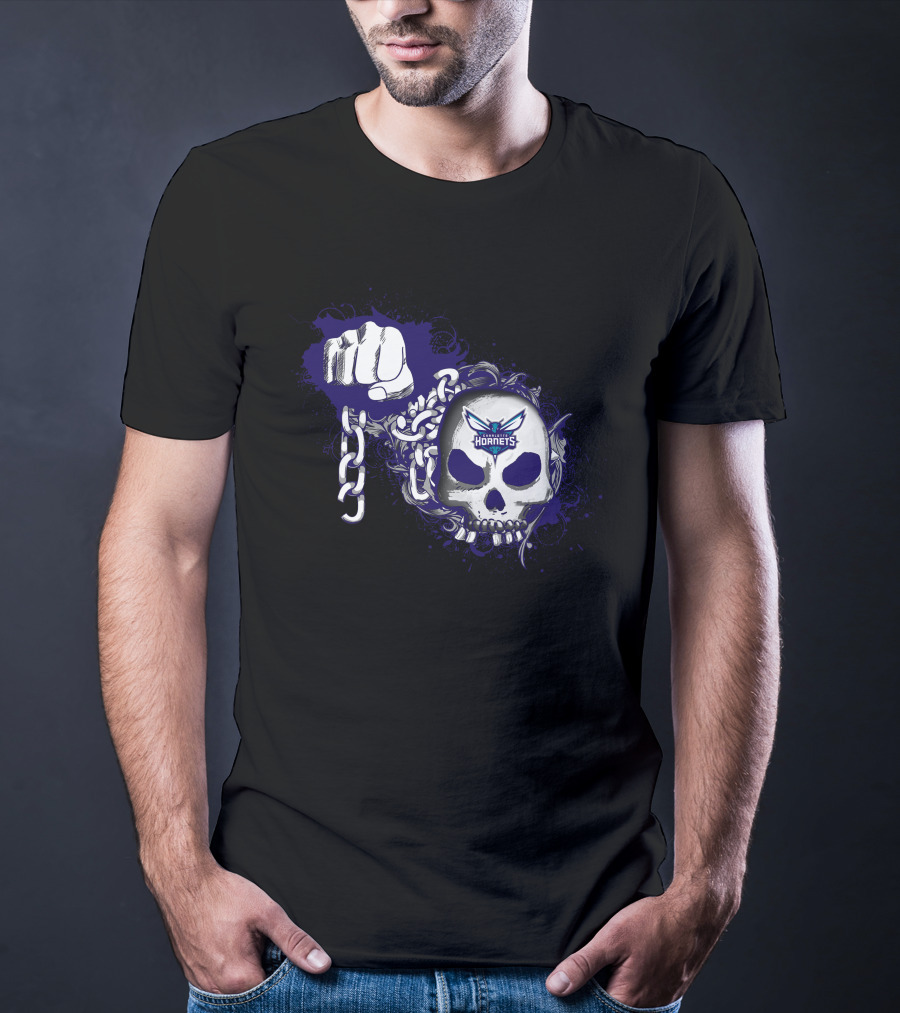 Charlotte Hornets Skull And Chains 209 T-Shirt