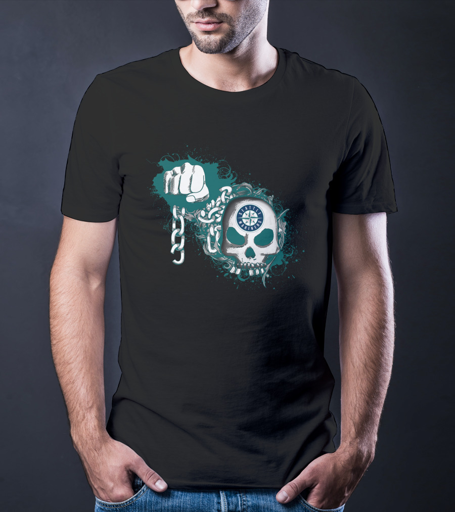 Seattle Mariners Skull Chain Fist T-Shirt