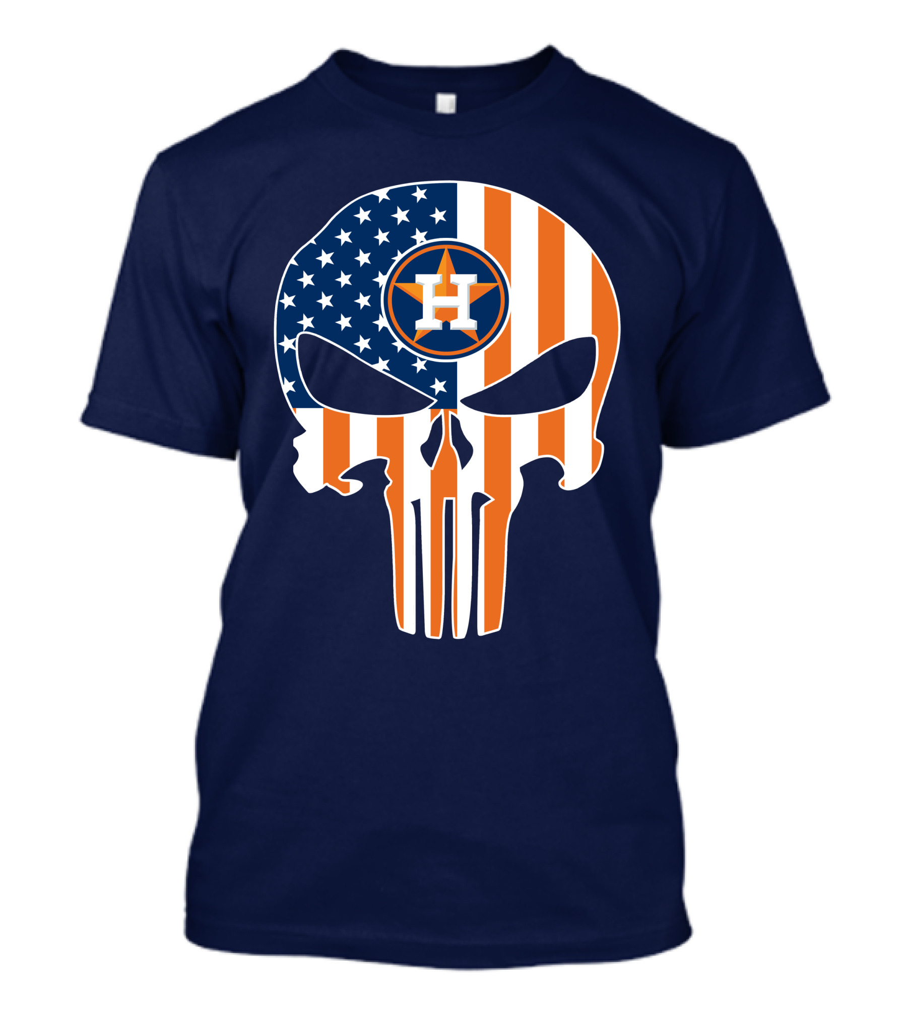 Houston Astros The Punisher American Flag Skull T-Shirt